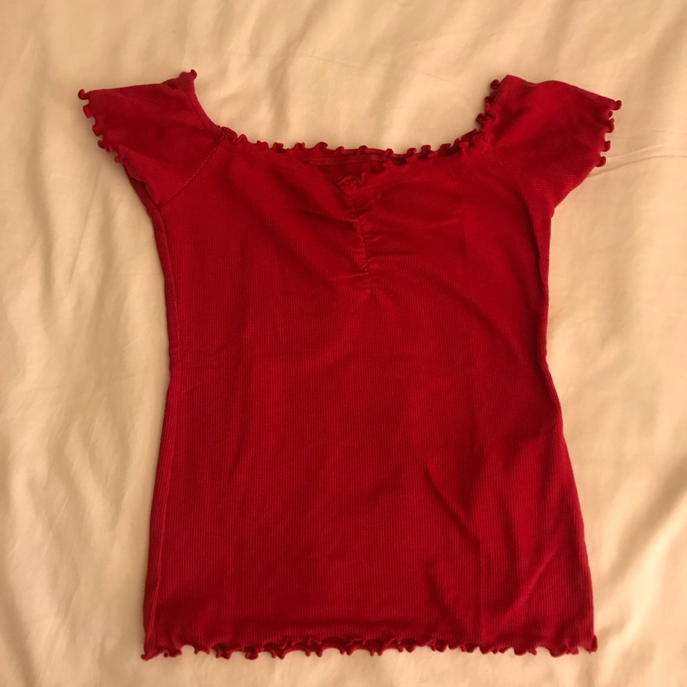 Red off the shoulder top